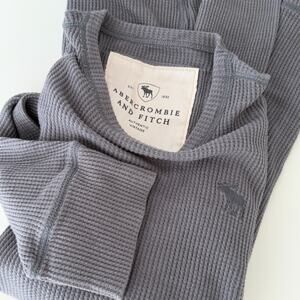 Vintage Abercrombie & Fitch Shirt Mens XL Gray Waffle Knit Thermal Y2K Dexter